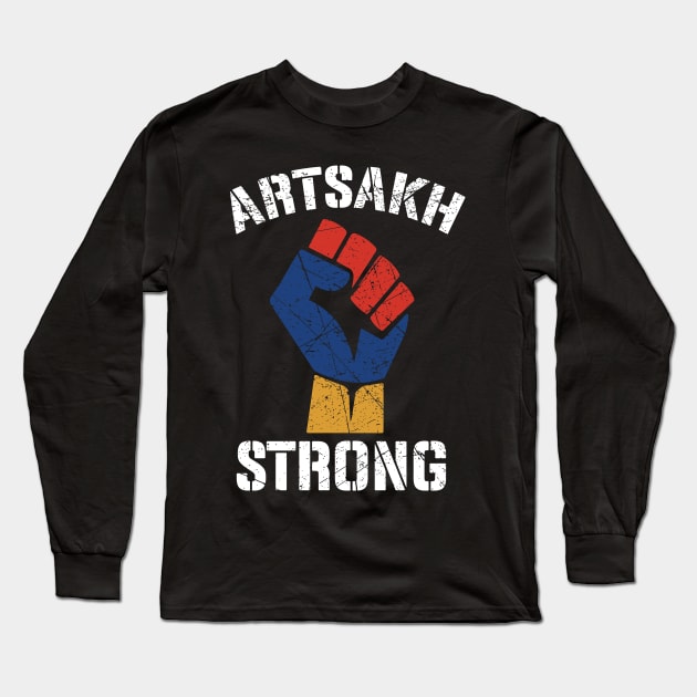 Distressed Artsakh Strong Artsakh is Armenia - Armenian Flag Long Sleeve T-Shirt by Your Funny Gifts